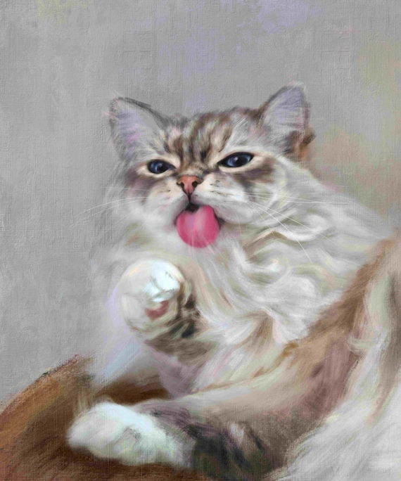 Custom Pet Portrait with Simple Background. Best Gift for Pet Owner. Oil Painting Style Pet Portrait. 100% Hand Painted. Personalized Gift.