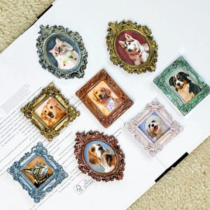 Custom Pet Portrait Magnets, Vintage Oil Painting Style,  Best Gift for Pet Owner and Lover, 100% Hand Painted, Original Design.
