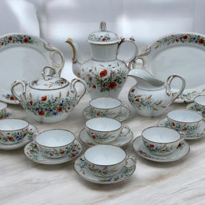 Antique Porcelain Coffee Tea Set &quot;VIEUX PARIS&quot; 19th Century; 25 Pieces
