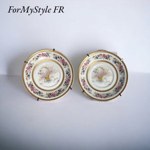Two decorative plates Porcelain Limoges / French Vintage / Two Porcelain Plates Limoges