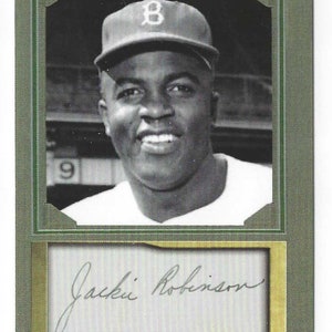 JACKIE ROBINSON - Cartão de troca de autógrafos fac-símile ACEO - Condição de hortelã