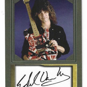 EDDIE VAN HALEN - Carta collezionabile autografa facsimile Aceo - Ottime condizioni