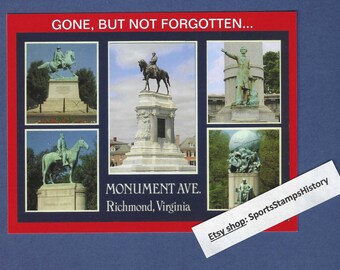 CONFEDERATE STATUES - Monument Ave - Richmond, VA - "Gone But Not Forgotten" - Robert E Lee, Stonewall Jackson +