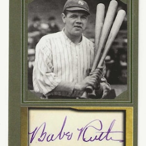 BABE RUTH - Cartão de troca de autógrafos fac-símile ACEO - Condição impecável