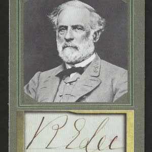 ROBERT E LEE - ACEO fac-símile autógrafo cartão de troca - Condição de hortelã
