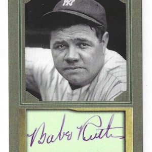 BABE RUTH - ACEO facsimile autografo carta collezionabile - Condizioni perfette