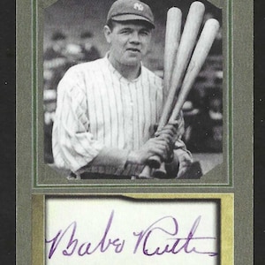 BABE RUTH - ACEO facsimile autografo carta collezionabile - Condizioni perfette