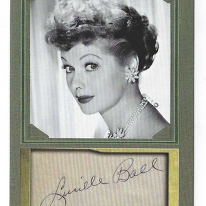 LUCILLE BALL (I Love Lucy) - faksymile autografów ACEO - stan idealny