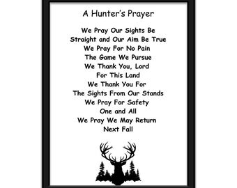 Framed Hunter's Prayer - Hunting Gift - A Hunter's Prayer Decor Sign - Man Cave Decor Husband, boyfriend gift