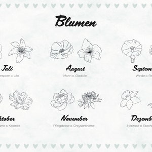 Personalisiertes Geburtsmonatsblumen Tattoo, Geburtsmonatsblume, Simples Blumen Tattoo Design, personalisiertes Tattoo, digitale Vorlage. Bild 4