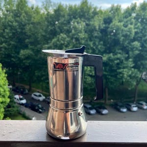 Vintage Vev Vigano Stainless Steel Coffee Pot - Italian Espresso Maker