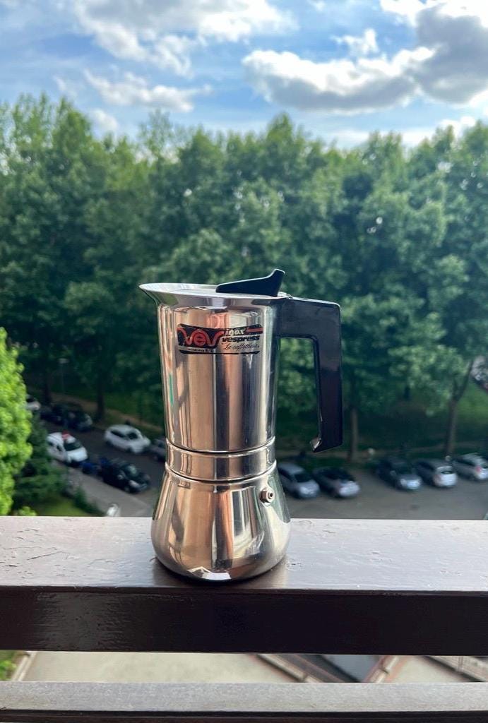 Vev Vigano Stainless Steel Moka Pot 6-cup – Classic Italian