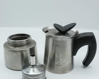 Vintage Bialetti Moka Pot – Authentic Italian Aluminum Stovetop Espresso Maker – Classic Coffee Brewer