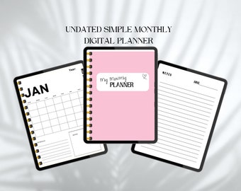 2024 Undated Monthly Digital Planner