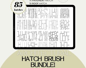 Architectural Hatch Procreate Brush Set: Stone, Brick, Parquet - 85 Pack (Digital Download)