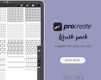 Roof Pattern Brushes for Procreate - Roof Hatch Stamp Brush for Architectural Floor Plans-18 Brush Pack