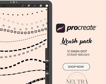 Dashed and Dotted Line Brushes for Procreate-Dashes Dots Brush Brushset