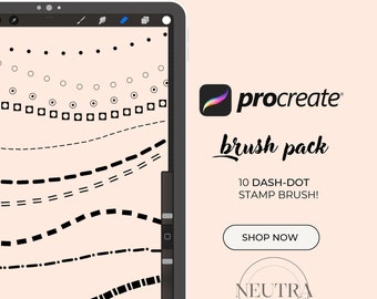 Pinceaux en lignes pointillées et pointillées pour Procreate-Dashes Dots Brushset