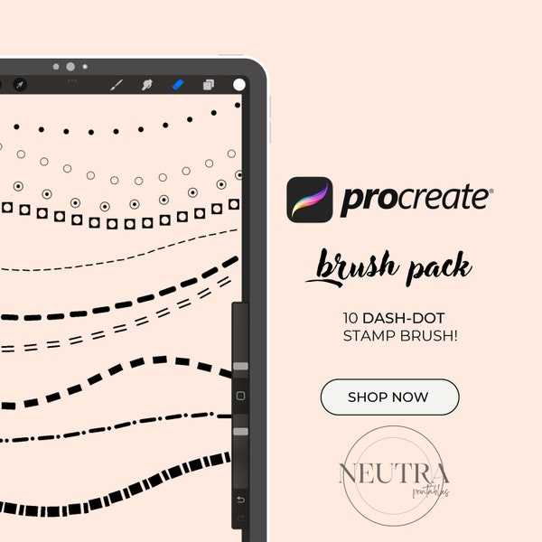 Dashed and Dotted Line Brushes for Procreate-Dashes Dots Brush Brushset