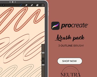 Outline Line Brushes for Procreate-Outline Caligraphy Brush Brushset