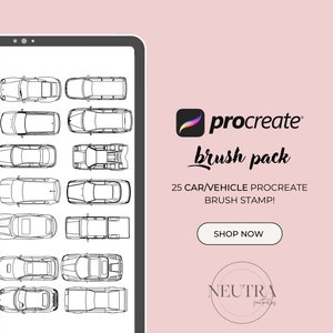 Car/Vehicle Top View Stamp Brushes for Procreate- Car Brush for Architectural Floor Plans and Site Plan Procreate Brushes Architectural