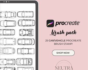 Car/Vehicle Top View Stamp Brushes for Procreate- Car Brush for Architectural Floor Plans and Site Plan Procreate Brushes Architectural