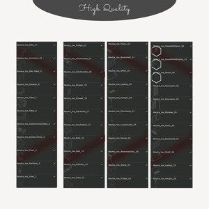 isometric furniture procreate stamp brushes for 3d architectural drawings in toffu.co style