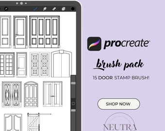 Door Procreate Brush Set: Interior & Architectural Stamps (Digital Download)
