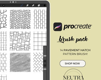 Pavement Pattern Brushes for Procreate - Stone Pavement Hatch Stamp Brush for Architectural and Landscape Designs-14 Brush Pack