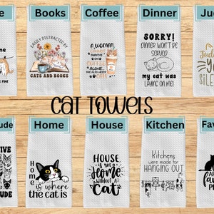 Cat Lover Kitchen Towel, Funny Kitchen Towel, Kitchen Towel, Gifts, Christmas Gift, Kitchen Decor, Cat Lover Gifts, Cat Mom, Cats