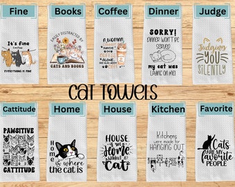 Cat Lover Kitchen Towel, Funny Kitchen Towel, Kitchen Towel, Gifts, Christmas Gift, Kitchen Decor, Cat Lover Gifts, Cat Mom, Cats