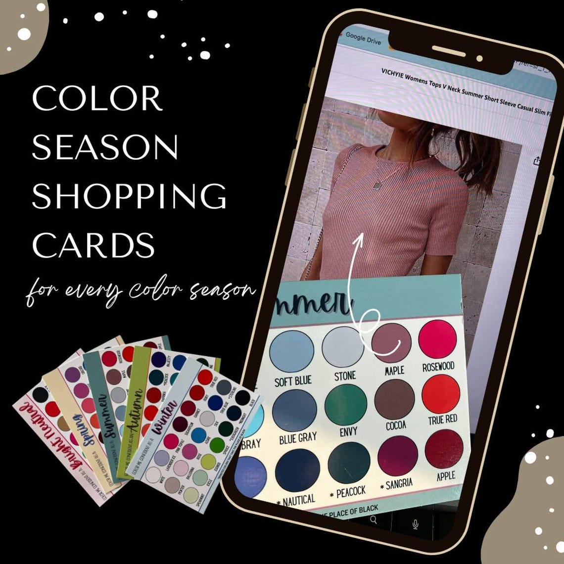 Seasonal Color Analysis Shopping Card: DIY Color Palette Guide - Etsy