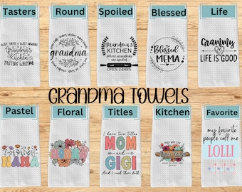 Grandma Kitchen Towel, Cute Kitchen Towel, Kitchen Towel, Mother's Day Gifts, Kitchen Decor, Gifts for Grandma, Gift for Mom, Christmas Gift