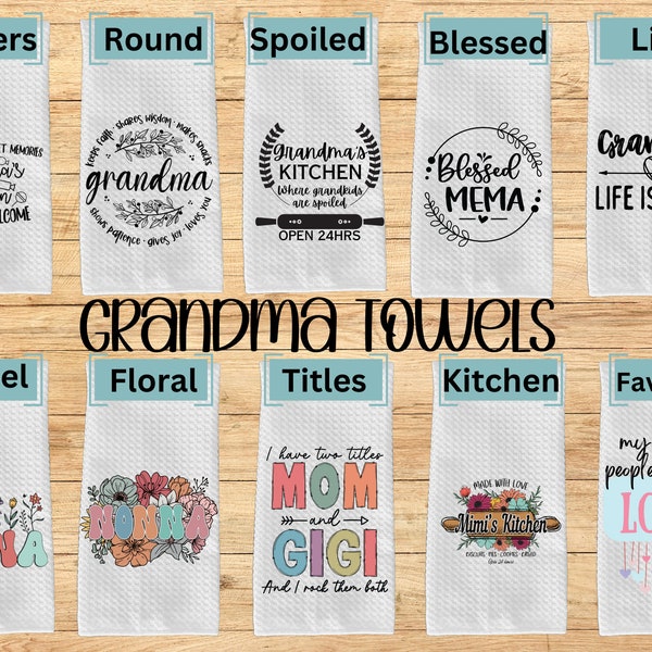 Grandma Kitchen Towel, Cute Kitchen Towel, Kitchen Towel, Mother's Day Gifts, Kitchen Decor, Gifts for Grandma, Gift for Mom, Christmas Gift