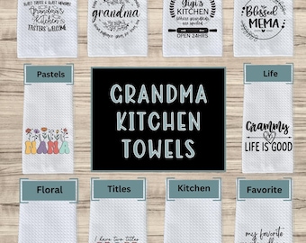 Custom Grandma Kitchen Towel: Waffle Weave Microfiber