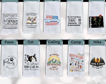 Wyoming Kitchen Towel: Waffle Weave Microfiber, State Pride