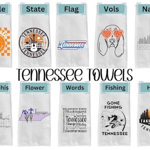 Tennessee Kitchen Towel, Tennessee Decor, Tennessee State Decoration, Tennessee, State of Tennessee, Nashville, Vols, Memphis