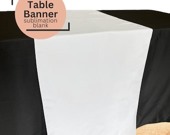 Sublimation Blank Table Banner, Sublimation Blank, 100% Polyester, White Table Banner, White Table Runner, Screen Print Blank, Vendor Booth