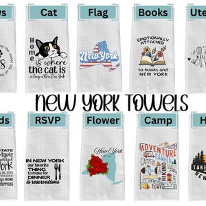 New York Kitchen Towels, New York State Kitchen Towels, New York Decorations, New York, New York Kitchen