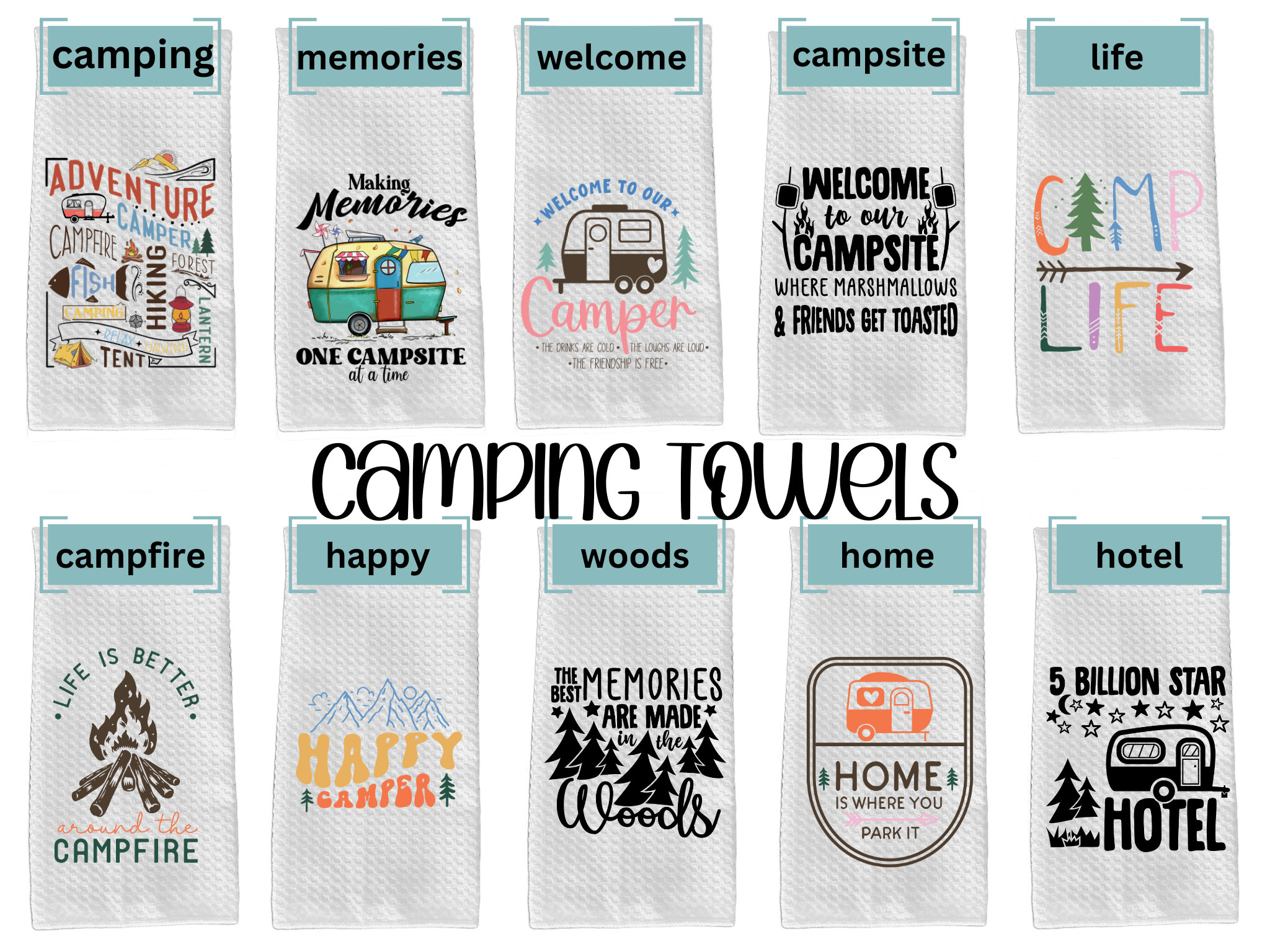Camping Kitchen Towel, Camping, Camper Kitchen Towel, Kitchen Towel, Gifts,  Kitchen Gifts, Camping Gift, Camper Decoration 