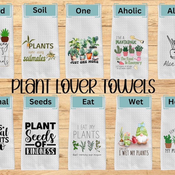 Plant Lover Kitchen Towel, Funny Kitchen Towel, Kitchen Towel, Bridal Shower Gifts, Gifts, Kitchen Towels, Kitchen Decor, Plant Lover