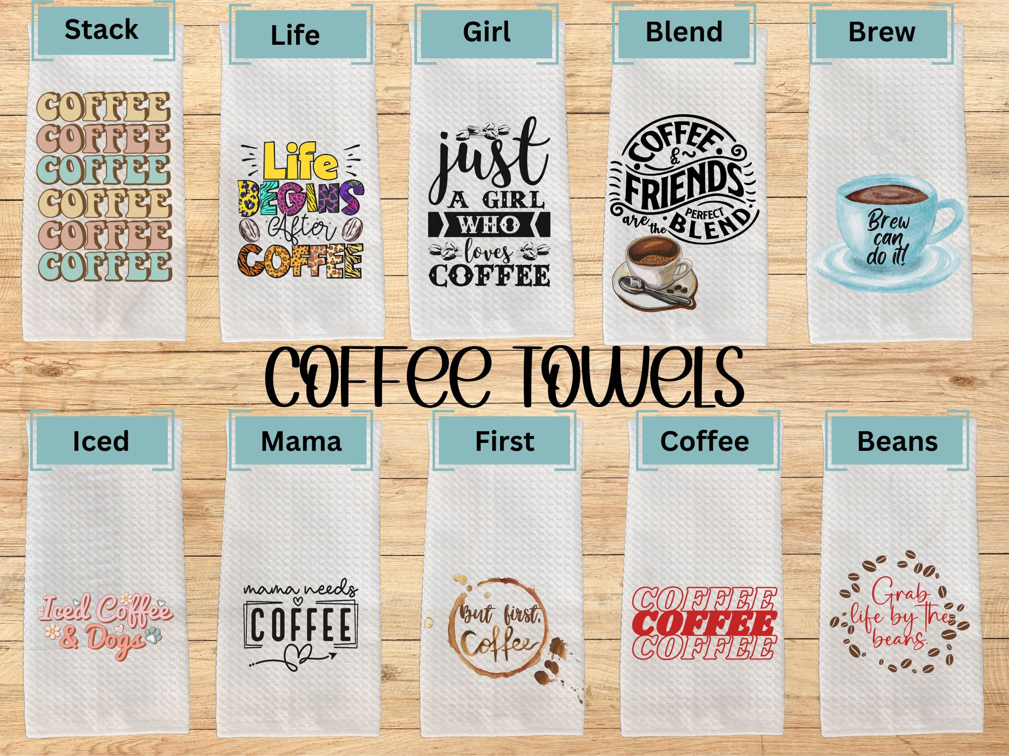 Lunch Money Dish Towels Set of 2 Decorative Coffee Theme Kitchen Towels  Hand Towel for Bathroom Decorative Set Everything Gets Better with Coffee