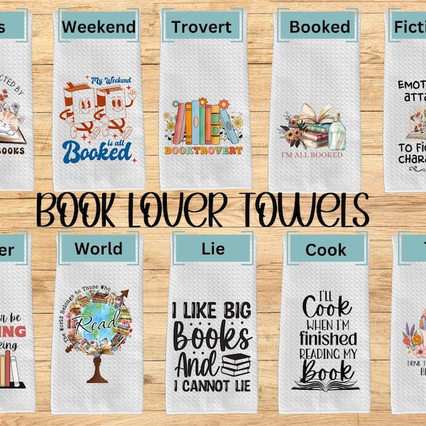 Book Lover Kitchen Towels, Book Club Gifts, Book Lover, Kitchen Towel, Decorative Kitchen Towel, Book Lover Gifts, Book Lover Towel