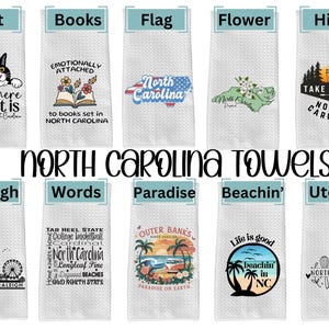 North Carolina Kitchen Towels, North Carolina State Kitchen Towels, North Carolina Decorations, North Carolina, North Carolina Kitchen