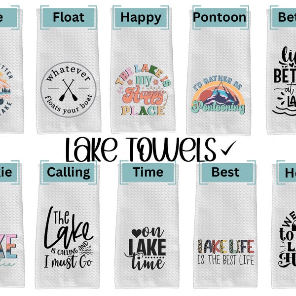 Lake Kitchen Towel, Lake House Decor, Lake House Kitchen Towel, Kitchen Towel, Gifts, Kitchen Gifts, Lake, Lake House, Christmas Gifts