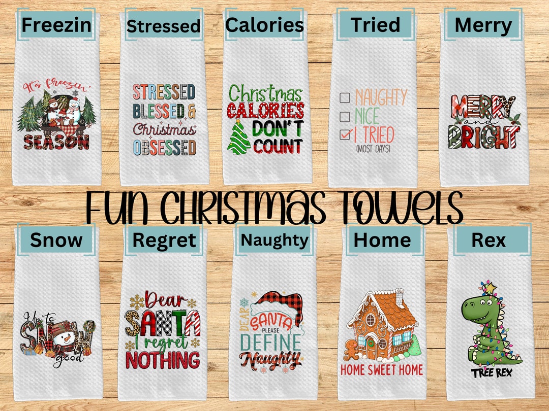 Fun Christmas Kitchen Towel, Kitchen Towel, Christmas Decor, Christmas