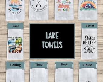 Lake House Kitchen Towel: Waffle Weave Microfiber Decor