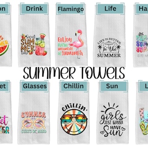 Summer Theme Kitchen Towel, Funny Kitchen Towel, Kitchen Towel, Bridal Shower Gifts, Gifts, Kitchen Towels, Kitchen Decor, Summer Home Decor