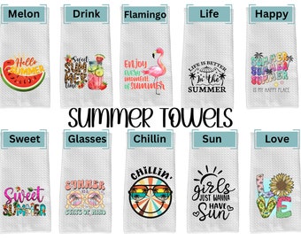 Summer Theme Kitchen Towel, Funny Kitchen Towel, Kitchen Towel, Bridal Shower Gifts, Gifts, Kitchen Towels, Kitchen Decor, Summer Home Decor