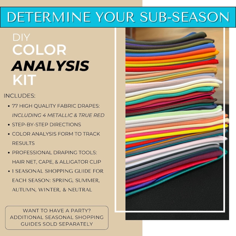 DIY Premier Color Analysis Draping Kit: Sub-season Color Palette With ...